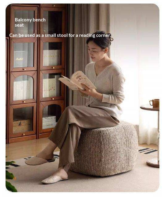 Modern fabric pouf, sofa stool and footrest