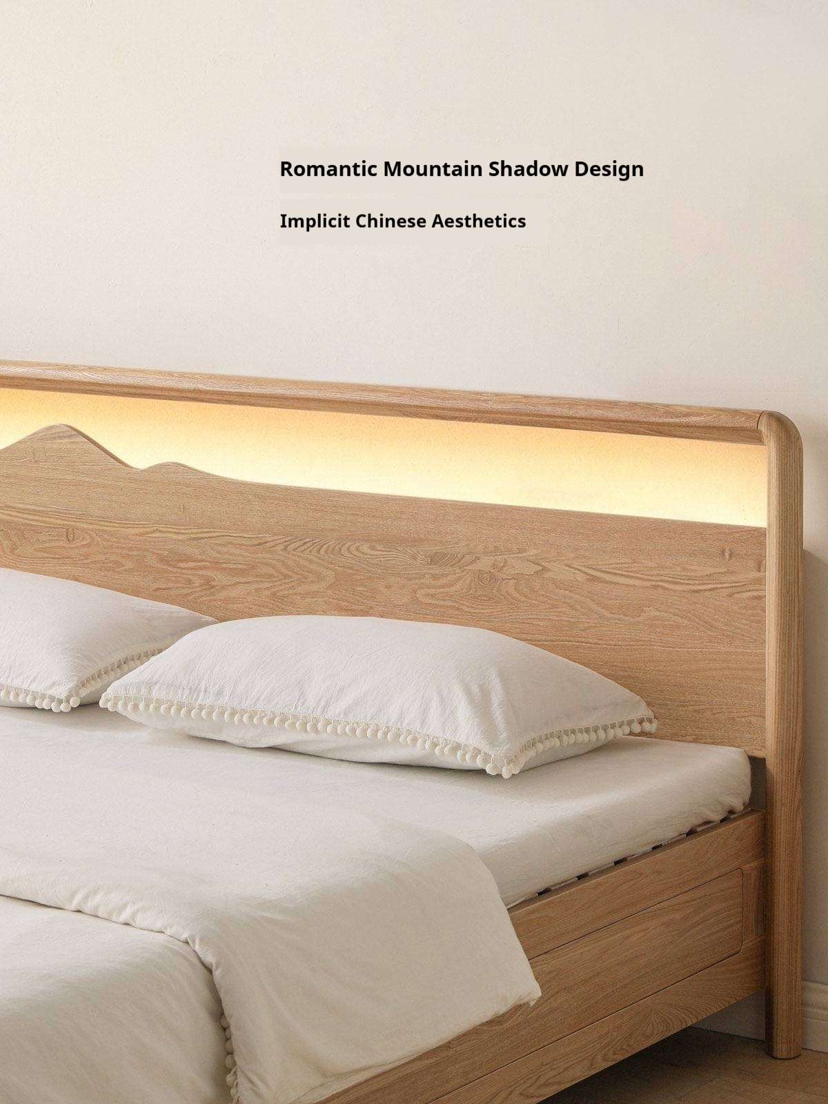 Ash Solid Wood Box Bed Modern Simple