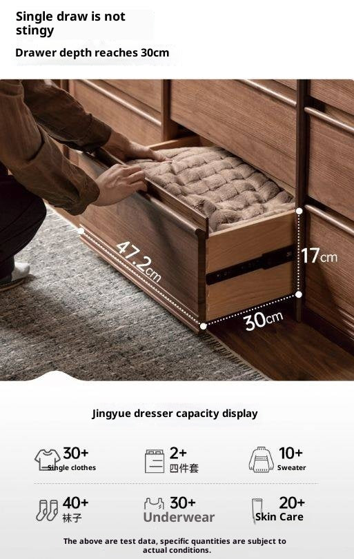 Black Walnut Solid Wood Nine-Drawer Chest