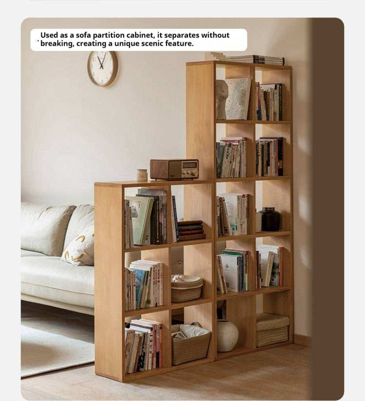 Beech, Oak Solid Wood Bookshelf Bookcase Free Combination