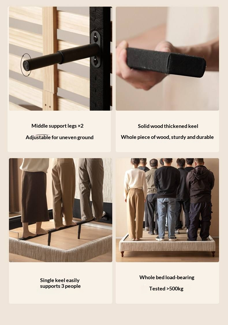 Fabric Soft Headboard Bed French Retro Style