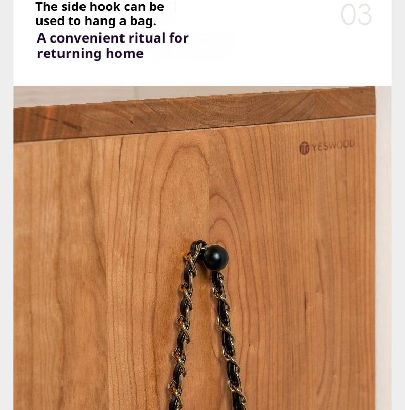 Cherry Solid Wood Modern Shoe Cabinet