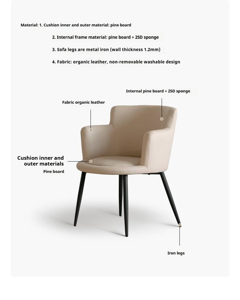 Organic Leather Soft Comfortable Italian Light Luxury Computer Chair