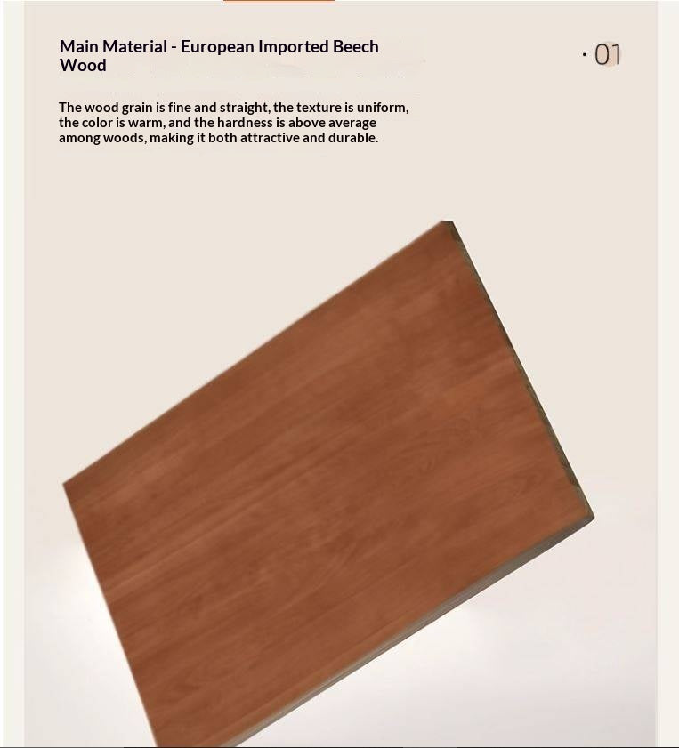 Beech Solid Wood Organic Leather Long Bench