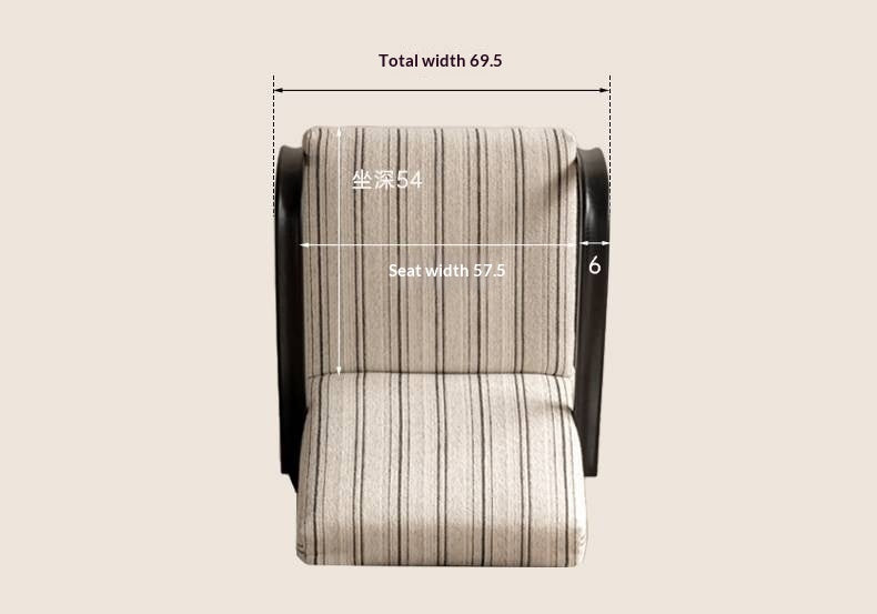 Ash Solid Wood Mid-Century Modern Rocking Accent Chair with Bentwood Frame