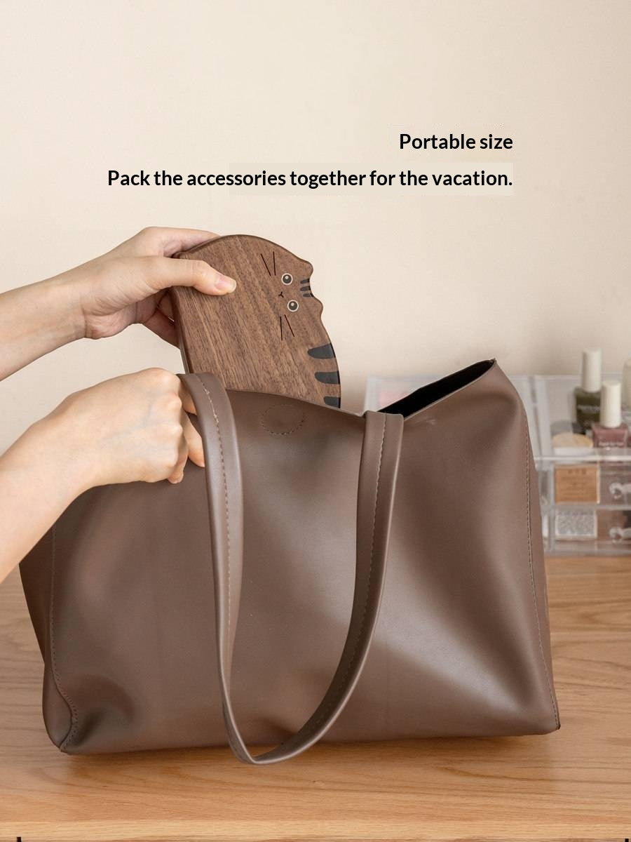 Cherry, Black Walnut Solid Wood Portable Jewelry Box with Multi-Compartment Storage