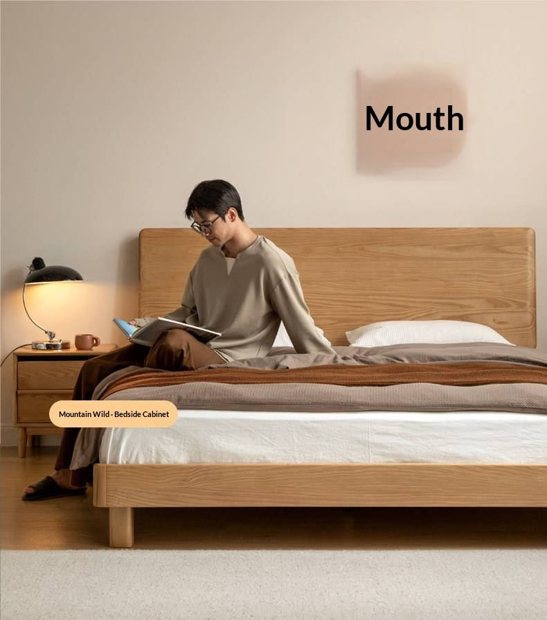 Ash, Beech Solid Wood Modern Simple Luminous Bed
