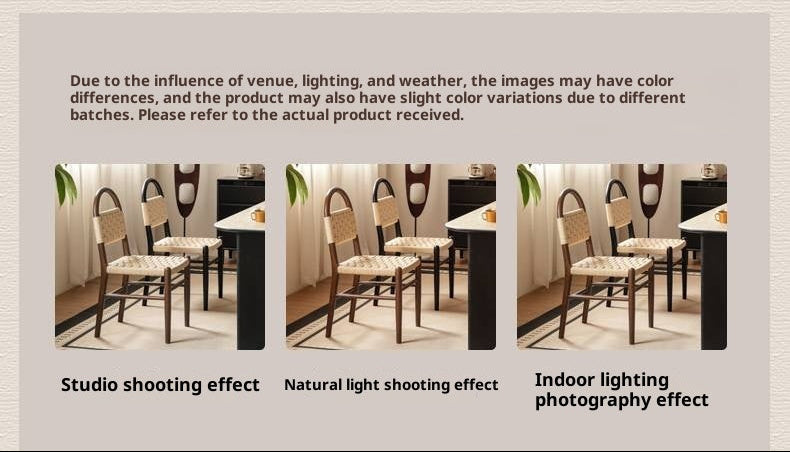 4pcs Solid RubberWood Dining Braided Chair Retro Vintage Style