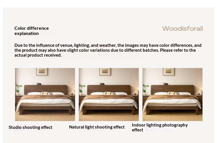 Black Walnut, Golden Sandalwood Solid Wood Bed