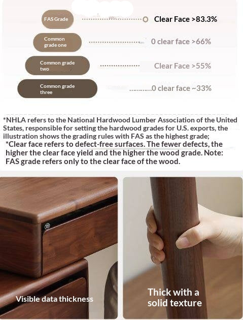 Black Walnut Solid Wood Integrated Desk With Drawer