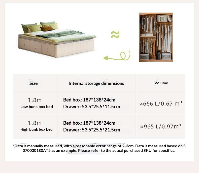 Upholstered Storage Platform Bed, Modern Minimalist White Eco Leather Tatami Bed with Box Storage