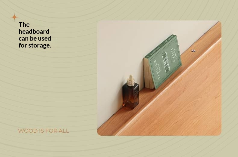 Cherry Solid Wood Modern Minimalist Storage Box Bed with Suspension Design