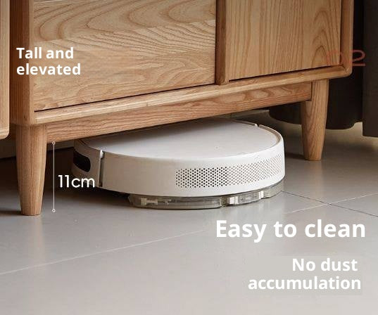 Ash Solid Wood Modern Minimalist Side Cabinet with Light.