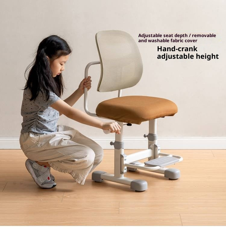 Ergonomic Height-Adjustable Kids Study Chair with Mesh Back and Footrest