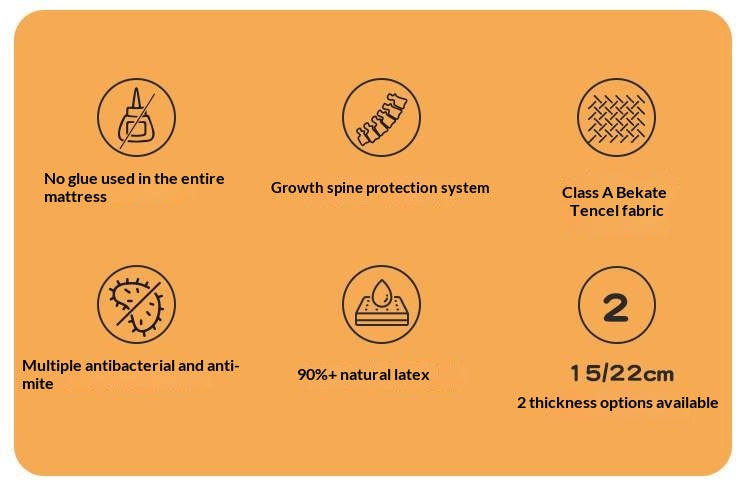 Children's Eco-Friendly Glue-Free Mattress — Panda Jute Spring, Coconut Fiber, Double Latex