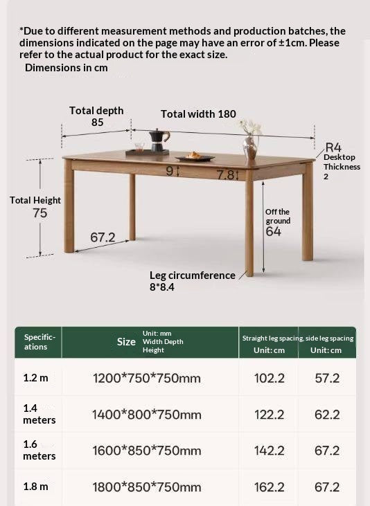 Ash Solid Wood Modern Minimalist Long Dining Table