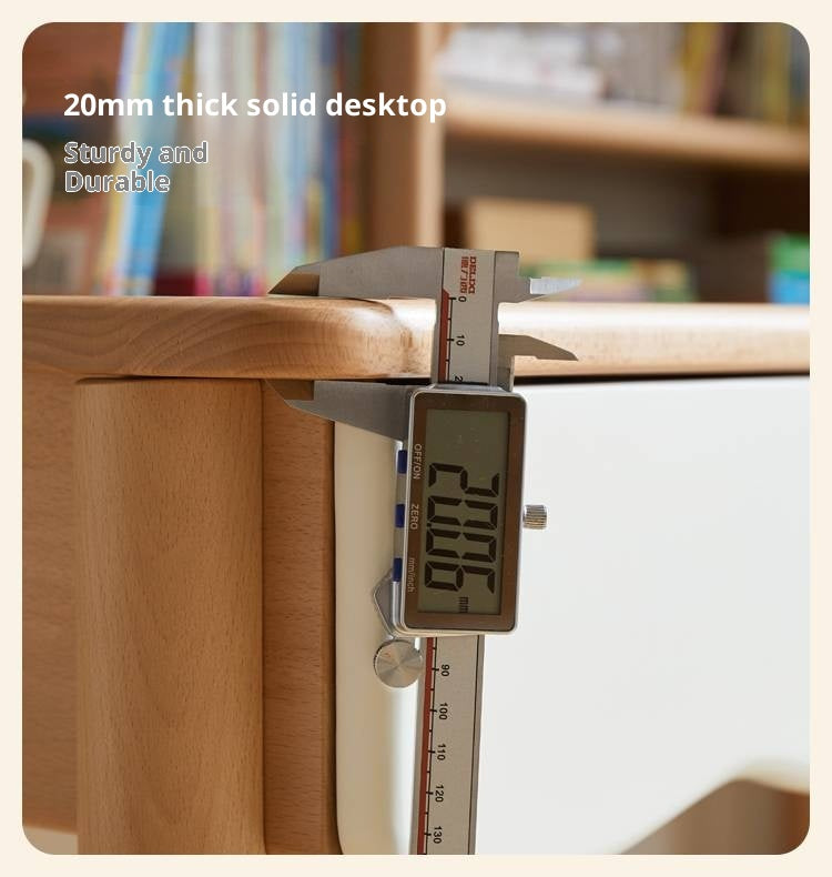 Beech Solid Wood Children's Desk Adjustable Writing Desk