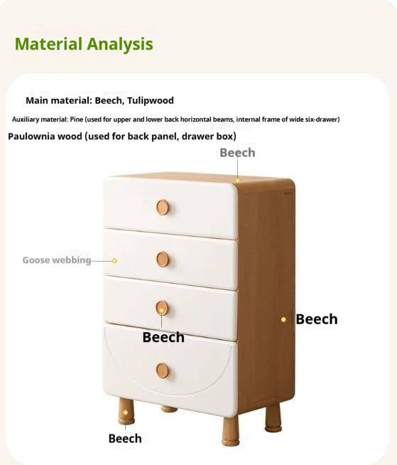 Beech Solid Wood, Solid RubberWood Kids Dresser