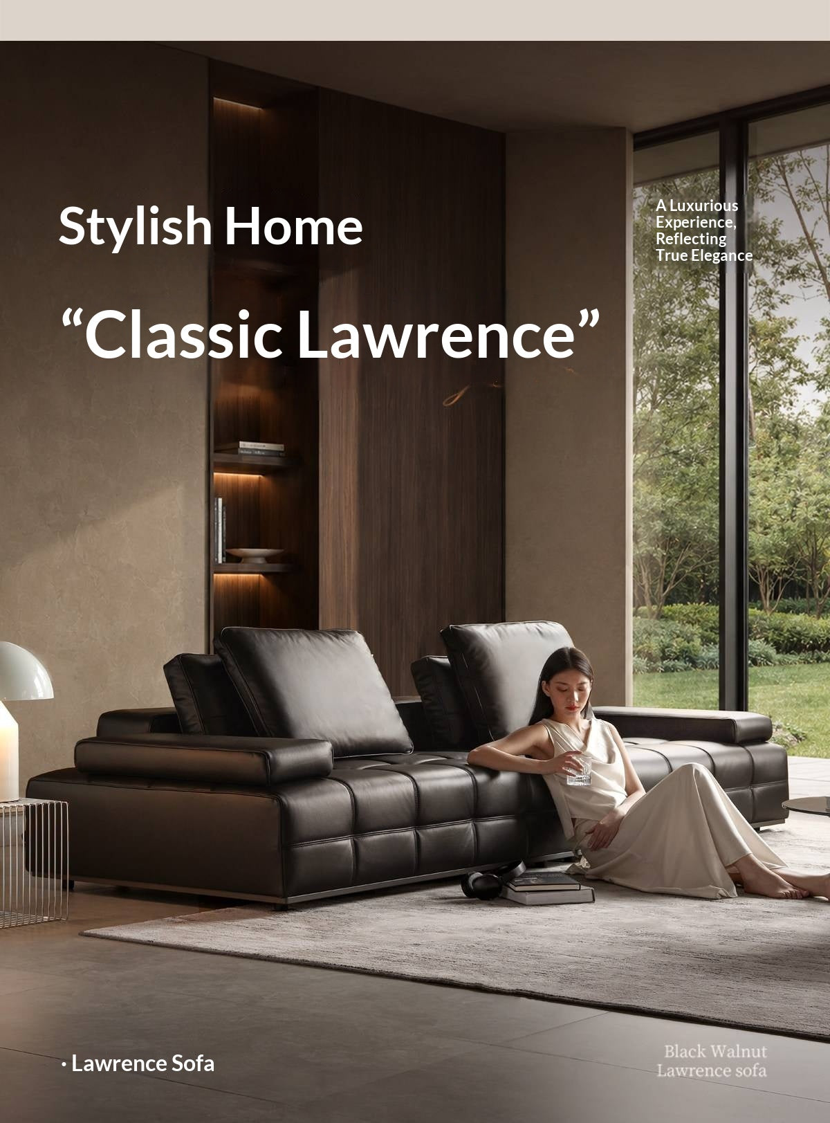 Genuine Leather Lawrence Italian Modern Sofa