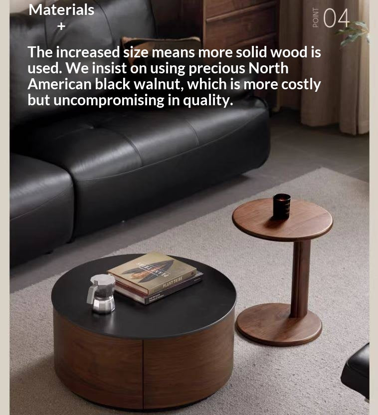 North American Black Walnut Solid Wood Italian Light Luxury Style Coffee Table