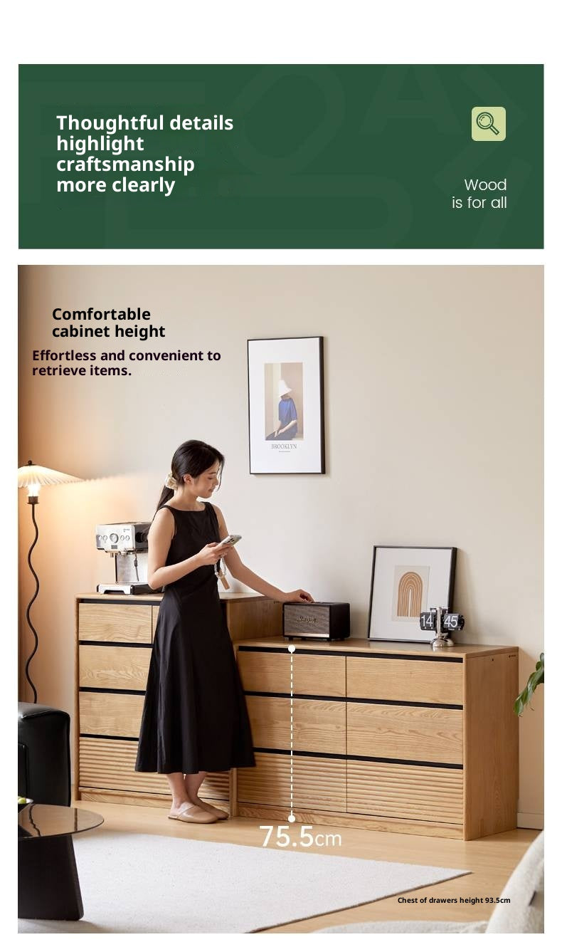 Ash Solid Wood Modern Minimalist Chest Of Drawers