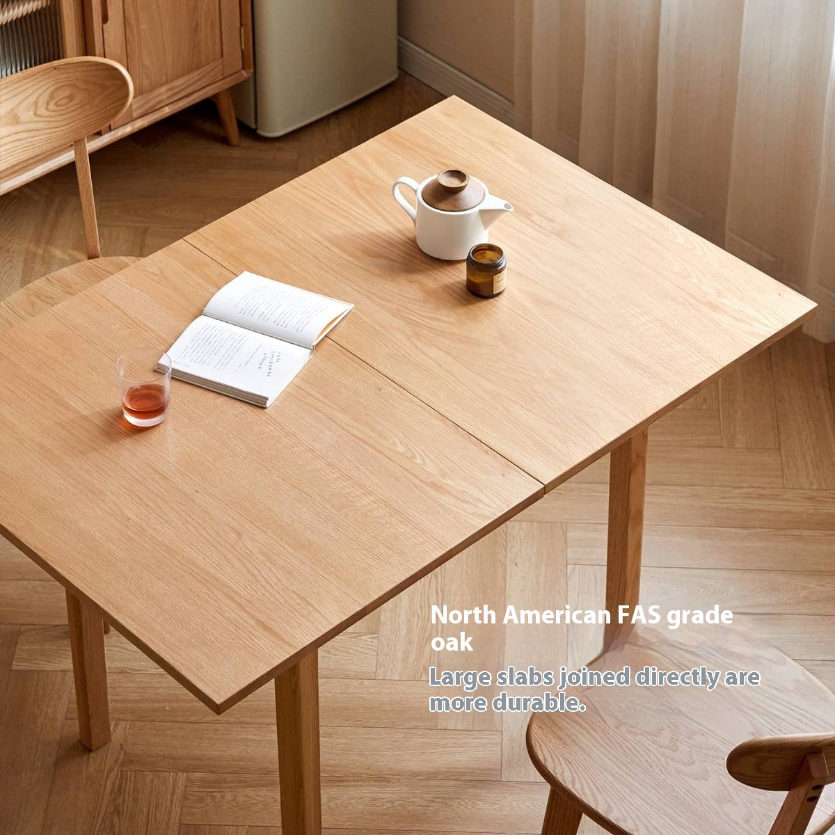 Oak Solid Wood Folding Dining Table