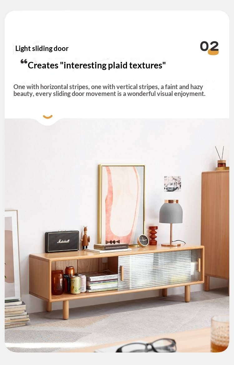 Beech Solid Wood TV Storage Cabinet.