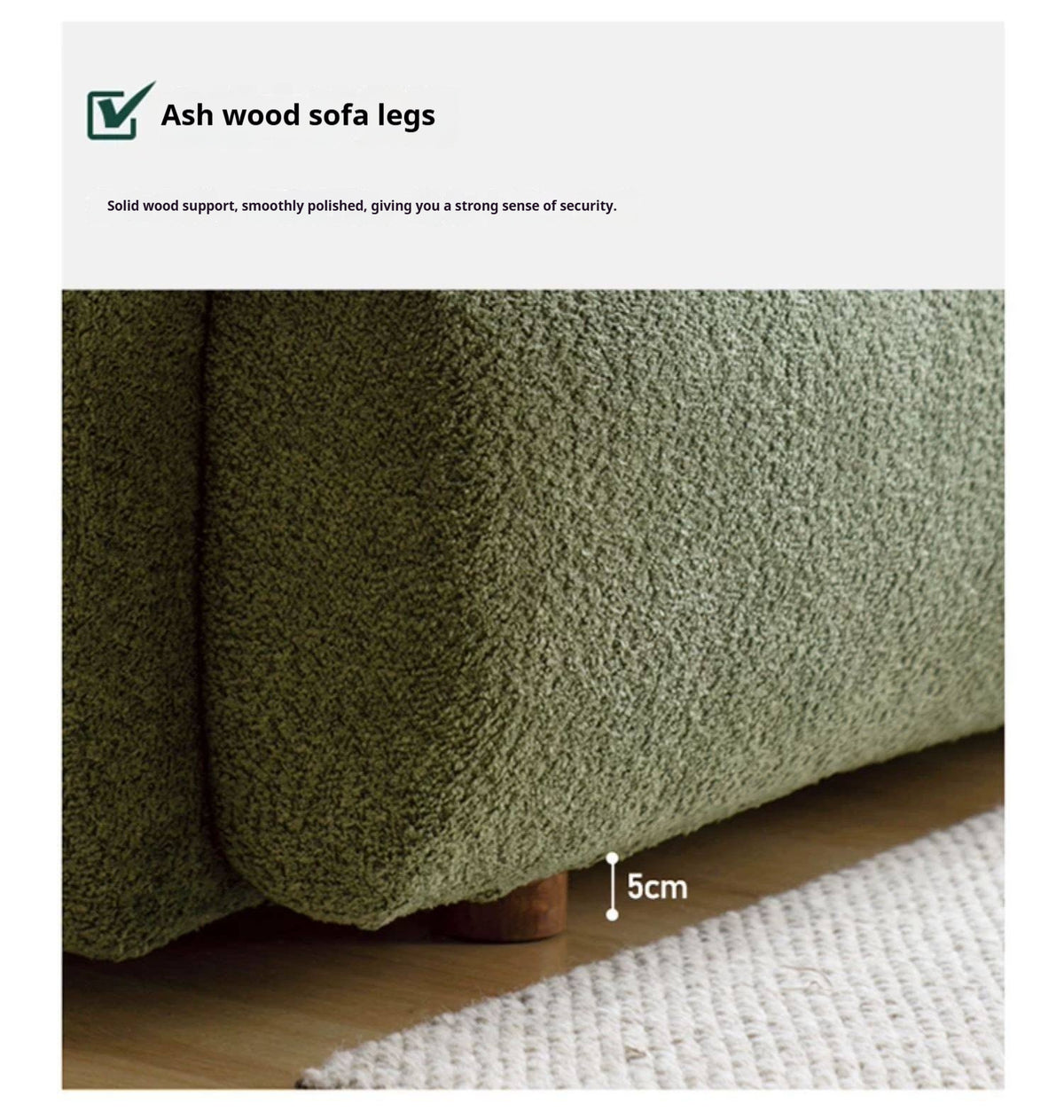 Bouclé Fabric Modern Soft Block Sofa