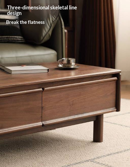 Black Walnut Solid Wood Modern Coffee Table