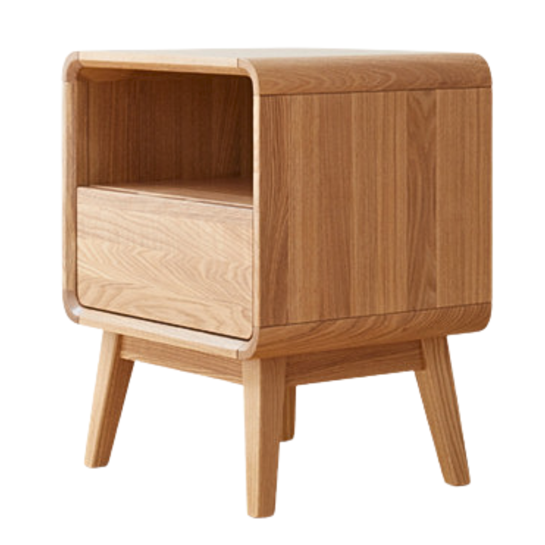 Ash solid wood storage modern nightstand