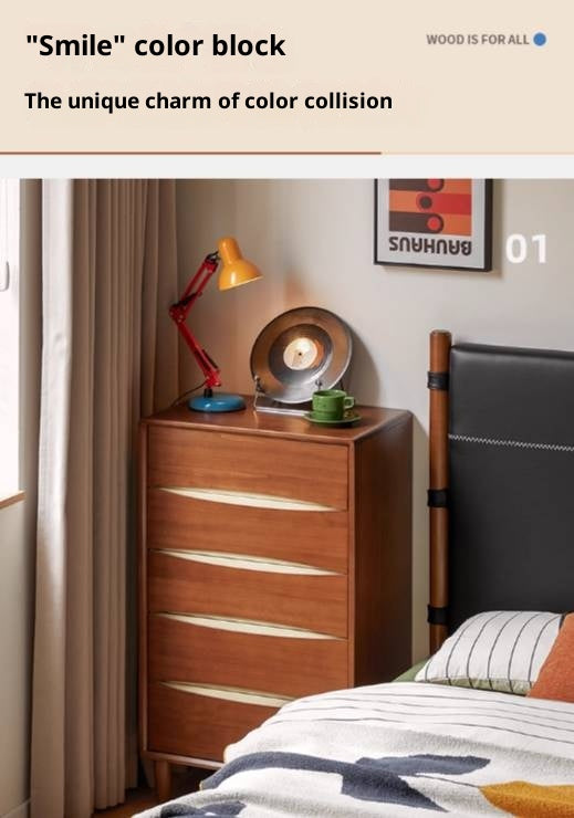 Poplar Solid Wood Vintage Style Side Cabinet.