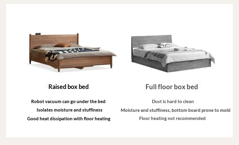 Black Walnut Solid Wood Adjustable Storage Bed with Flat Panel Headboard