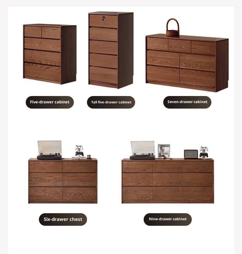 Oak Solid Wood Modern Drawer Cabinet