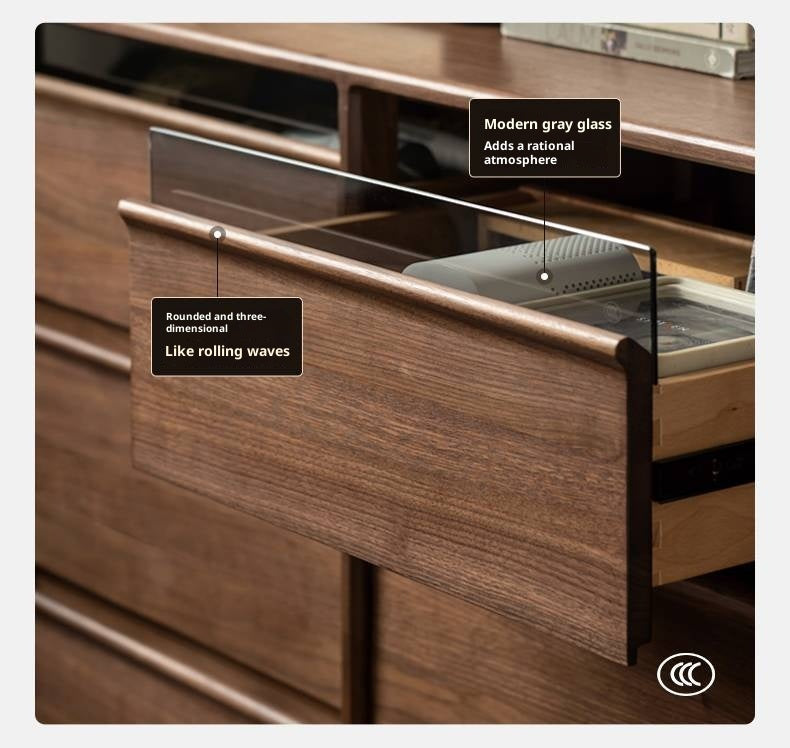 Black Walnut Solid Wood Nine-Drawer Chest