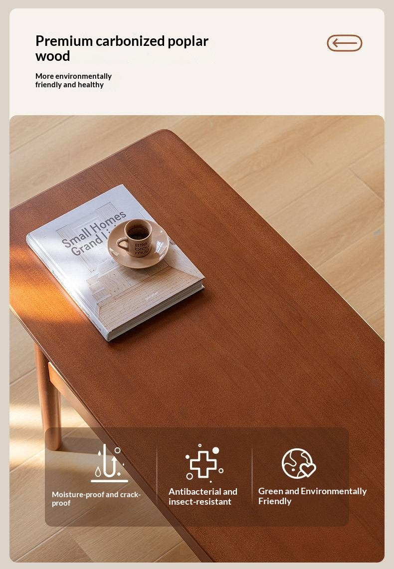 Poplar Solid Wood Coffee Table Vintage Style
