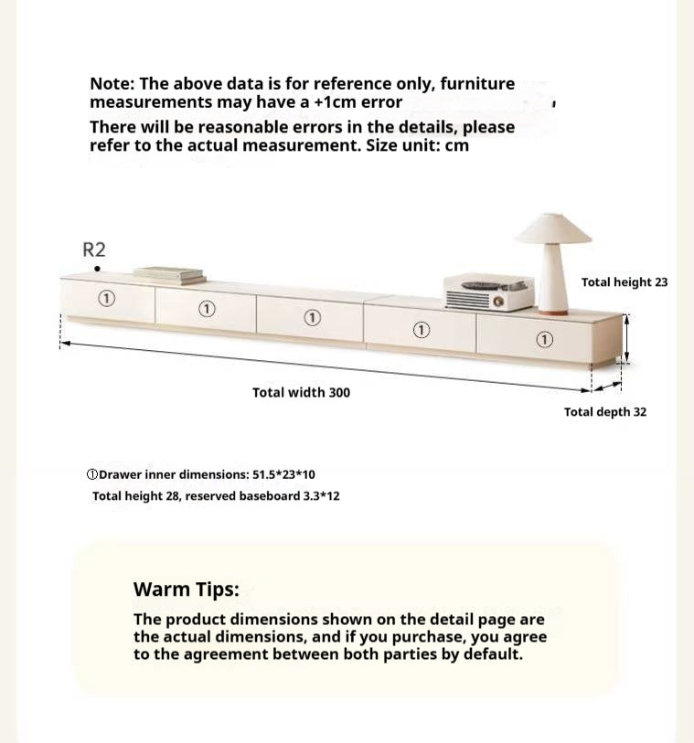 Solid RubberWood Floor Rock Plate TV Cabinet.