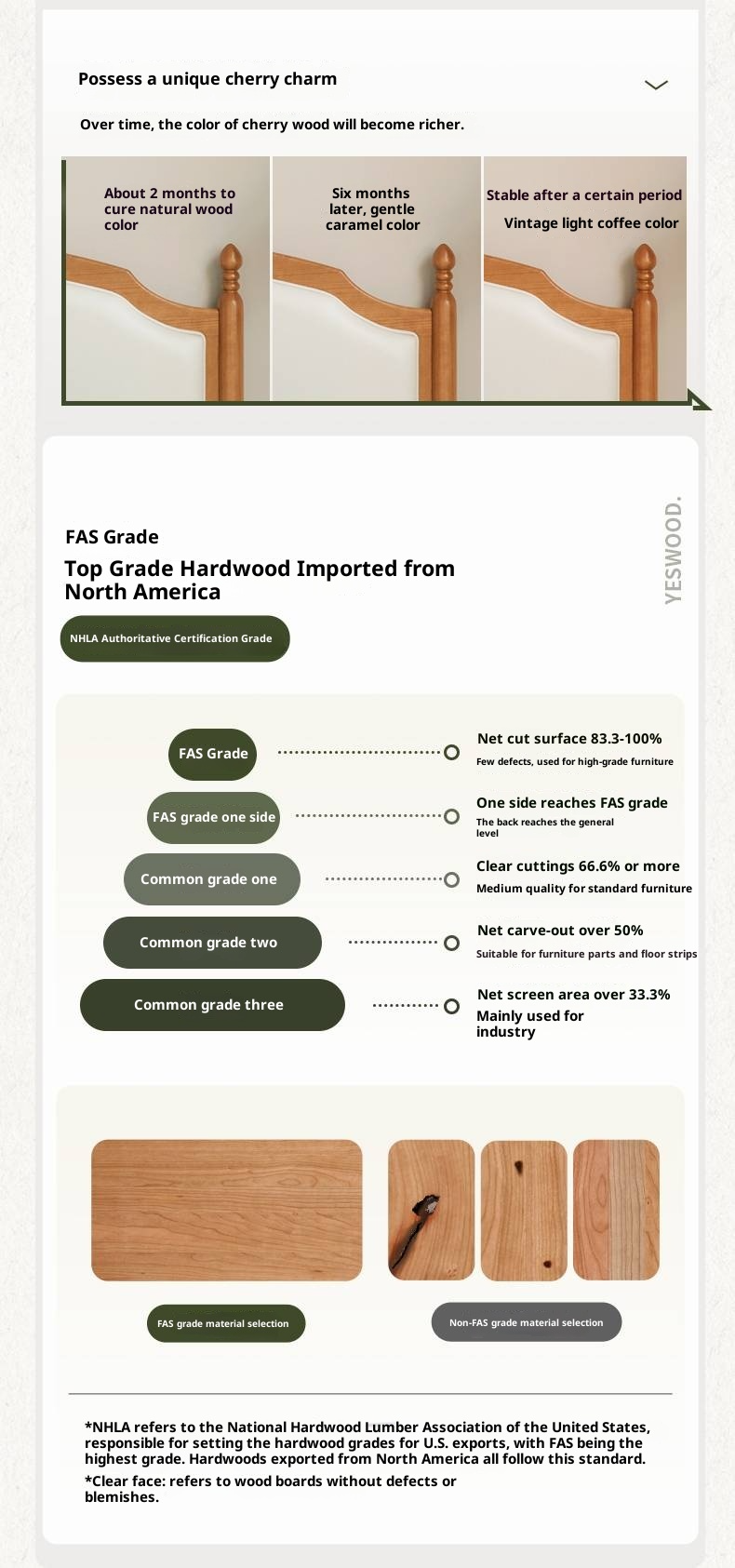 Cherry Solid Wood Soft Backrest Bed, French Retro Style