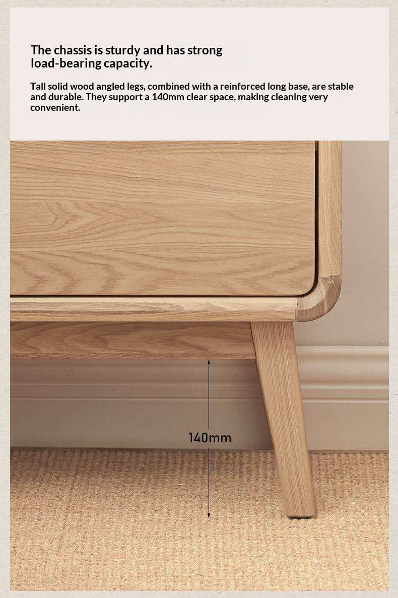Ash Solid Wood Storage Modern Nightstand