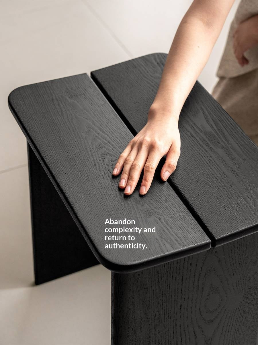 Ash Solid Wood Wabi-Sabi Style Square Chairs