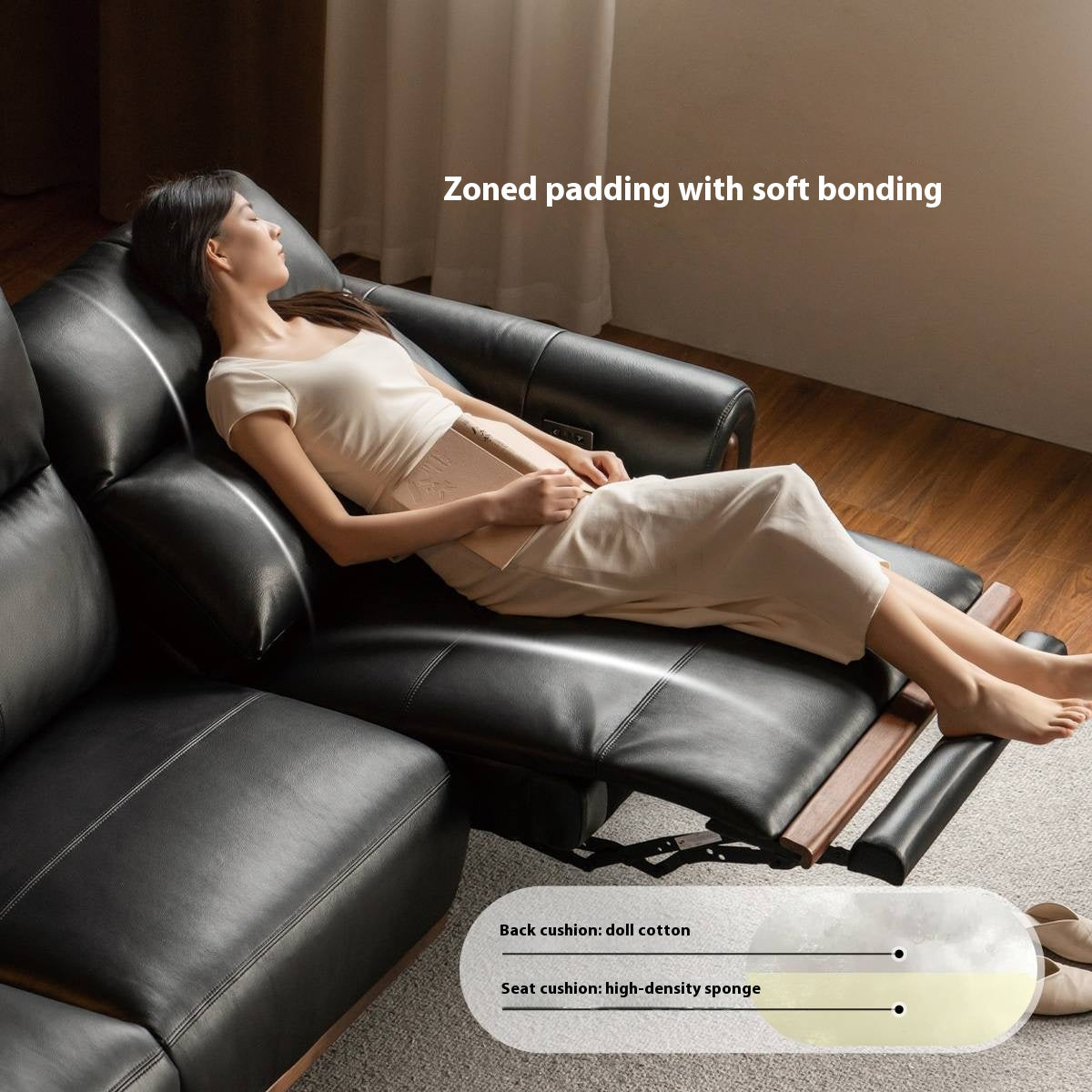 Top Grain Genuine Leather Zero Wall Power Reclining Sofa