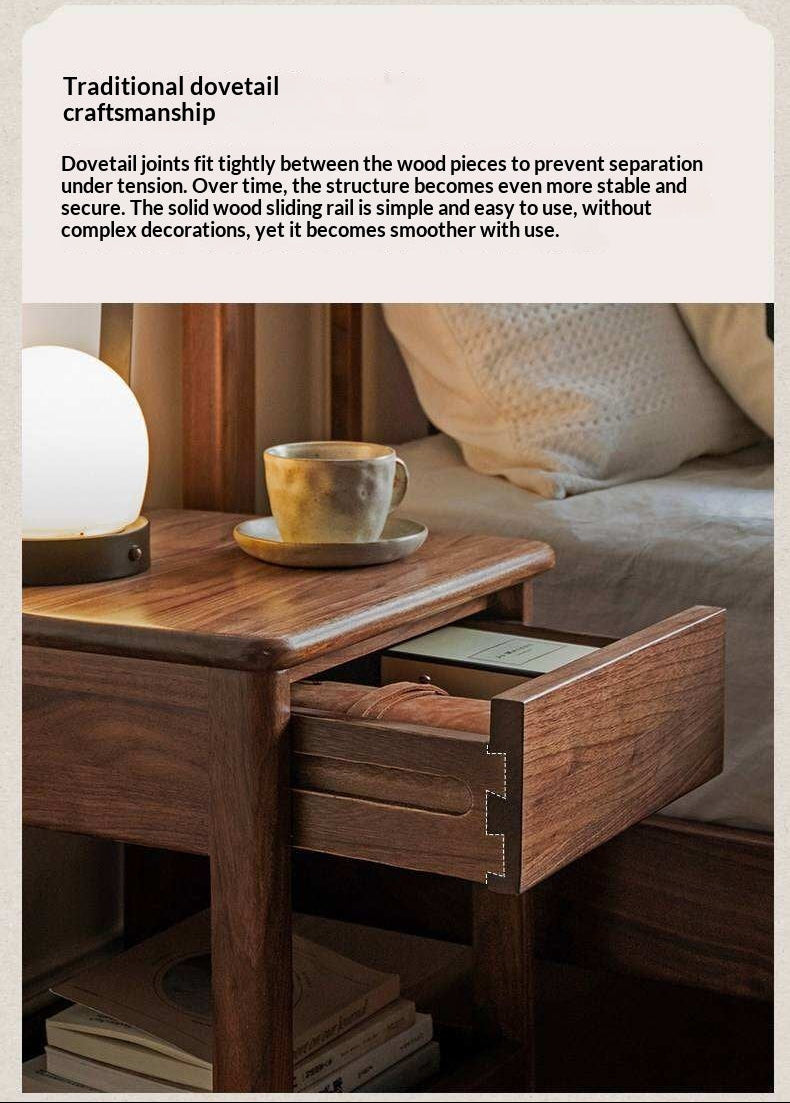 Black Walnut, Ash Bedside Storage Cabinet