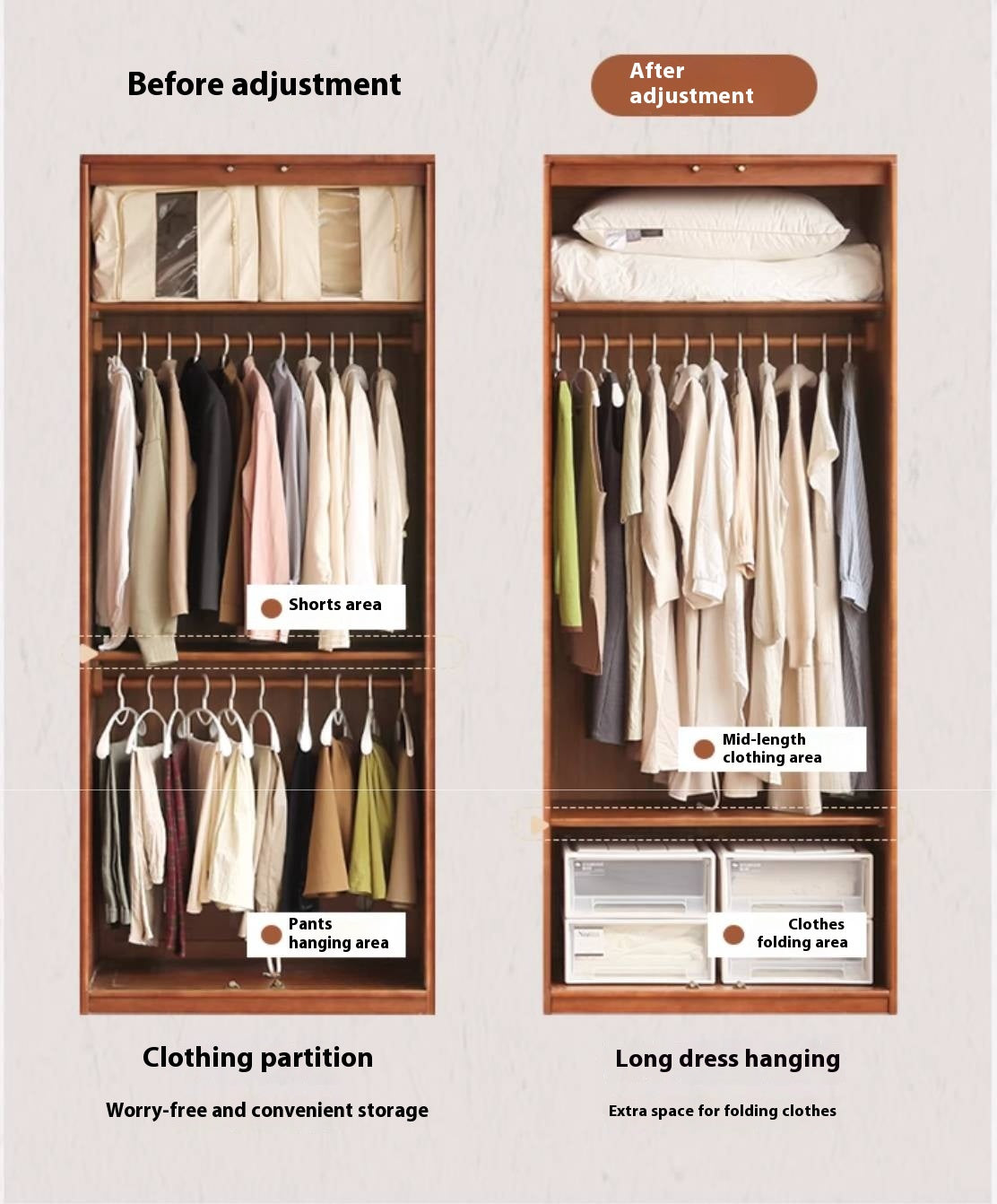 Oak Solid Wood Antique Style Wardrobe
