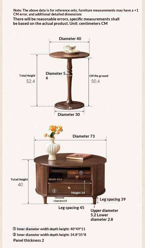 Black Walnut Solid Wood Coffee Table with Storage Drawer, Mid Century