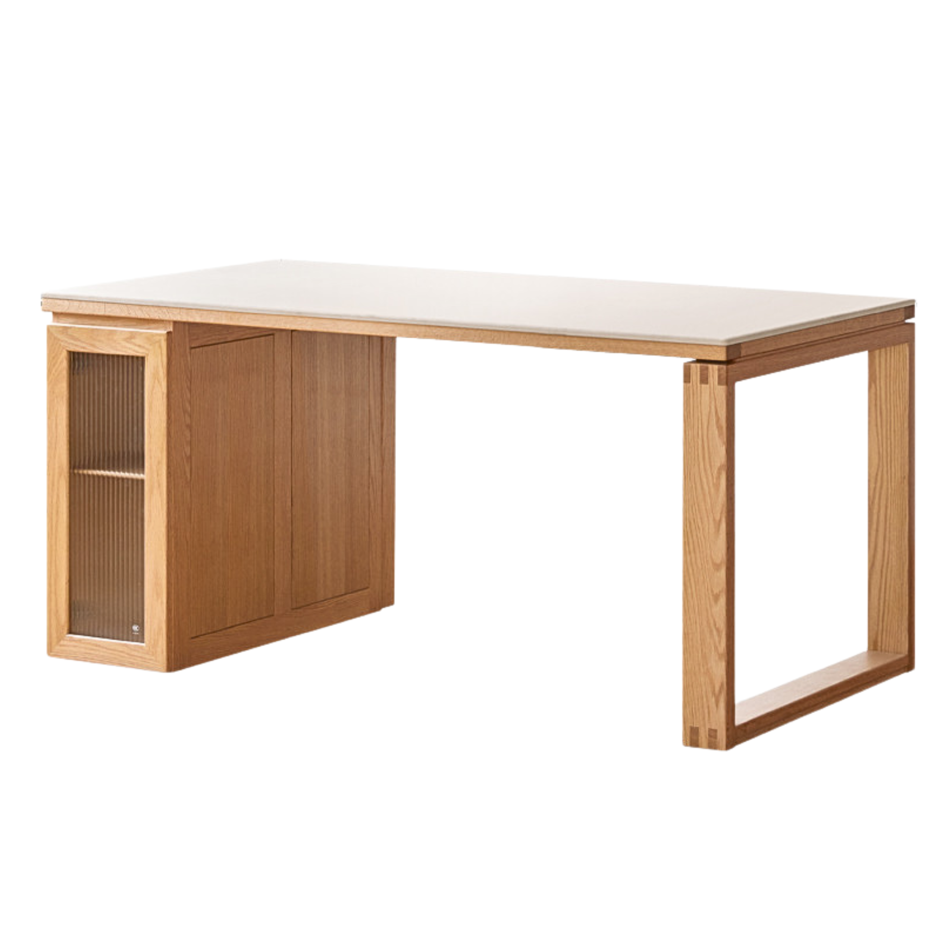 Oak Solid wood slate dining table and storage cabinet integrated ,