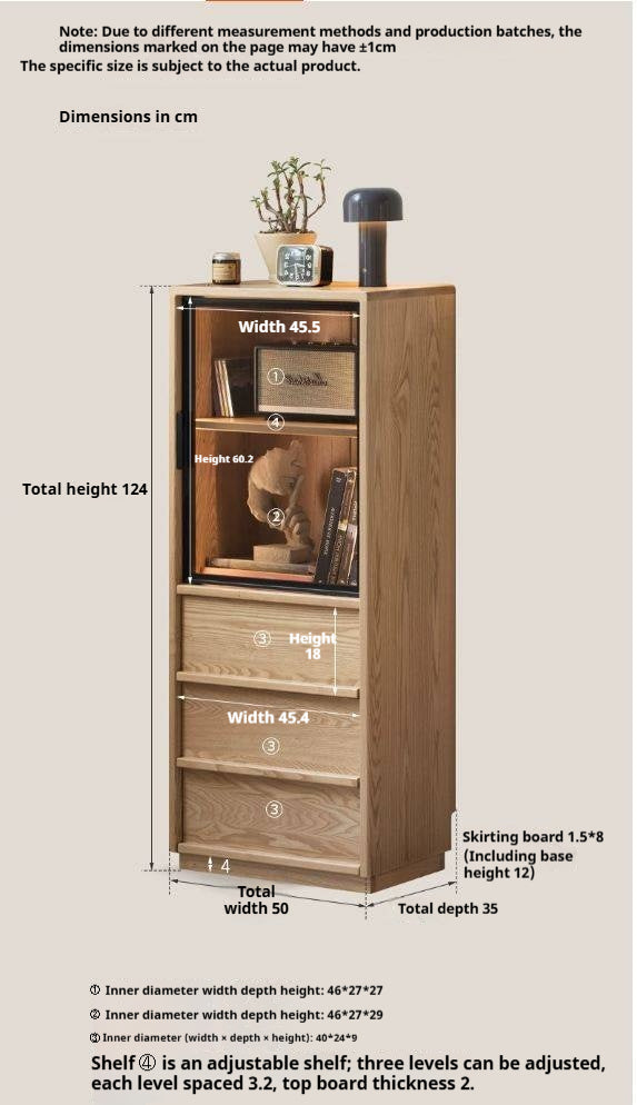 Ash, Oak Solid Wood Modern Side Cabinet