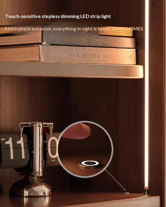 Black Walnut Solid Wood Combination Bookcase with Floor Display and Luxury Storage