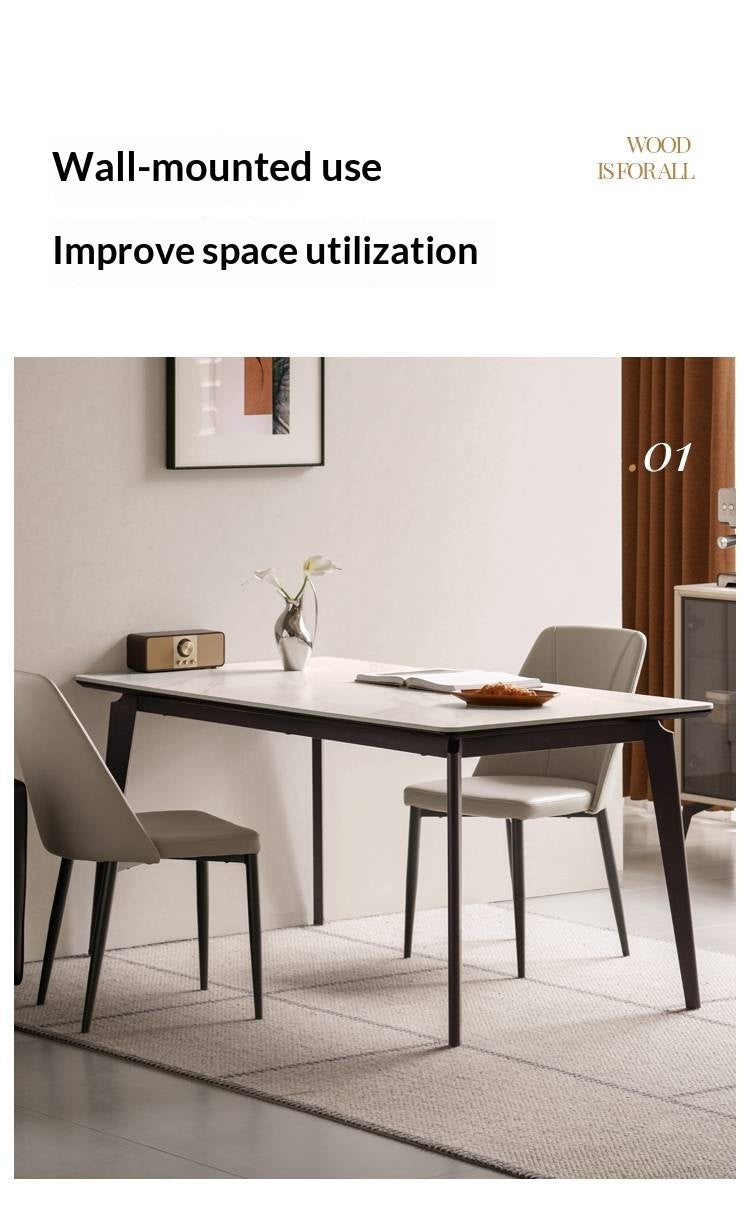 Solid Rubberwood Modern Minimalist Rock Board Dining Table