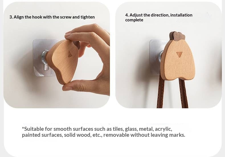 Beech Solid Wood Hook Hanging Clothes