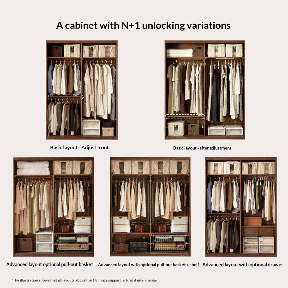 Black Walnut Solid Wood, Solid Longan Hardwood  Italian Luxury Sliding Door Wardrobe