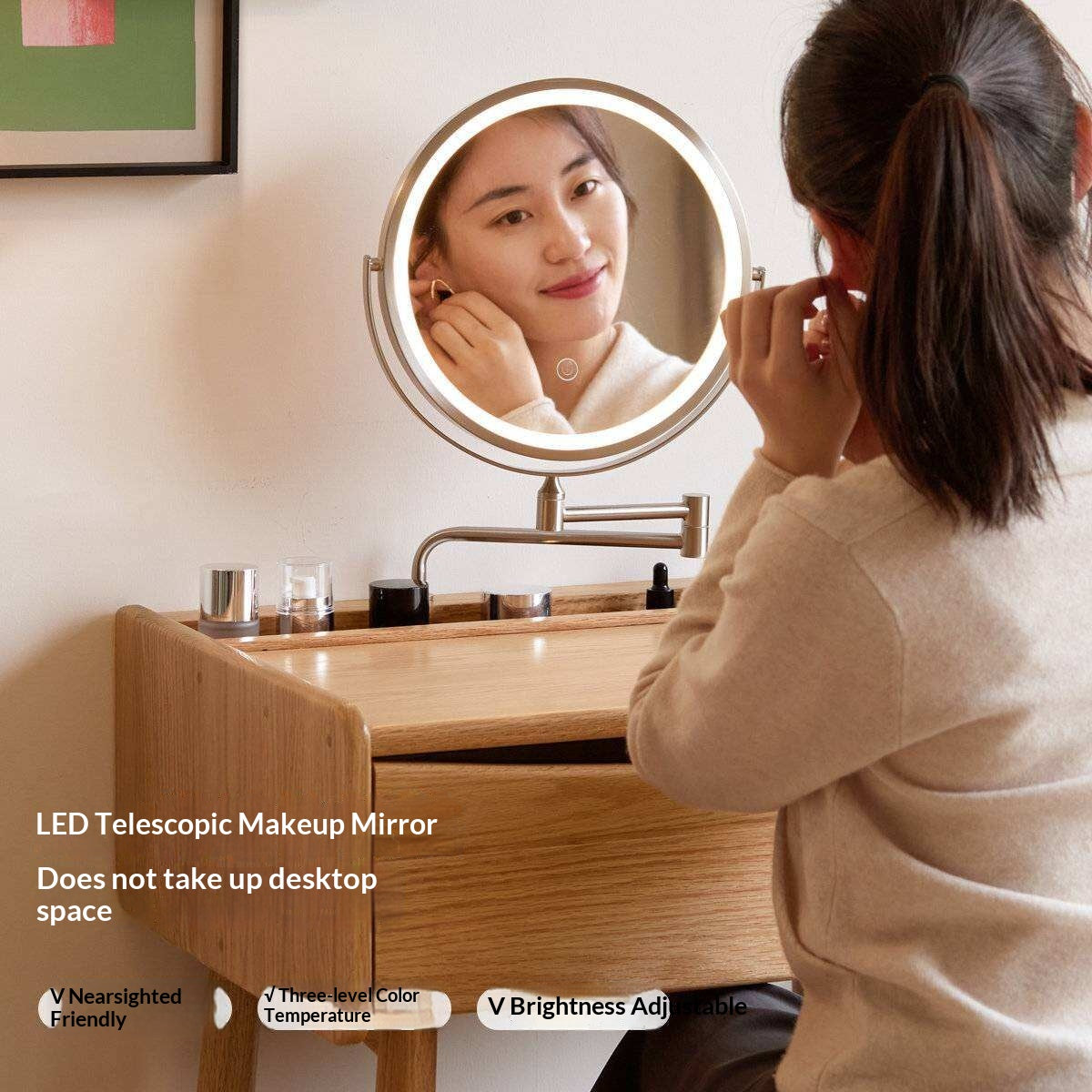 Oak Solid Wood Modern Simple Vanity Table